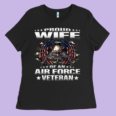 Proud Wife Of An Air Force Veteran Military Vet Spouse Gifts Premium M Ladies Tee Designed By Craftify