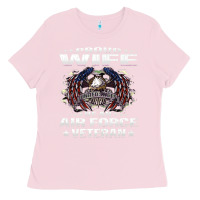 Bubblegum Pink proud wife of an air force veteran military vet spouse gifts premium m Ladies Tee - Craftify