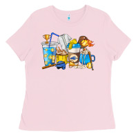 Bubblegum Pink Softball coffee cups Ladies Tee - HowdyJamesFarm