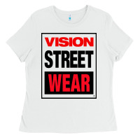 White VISION STREET WEAR Ladies Tee - InspiraDesign