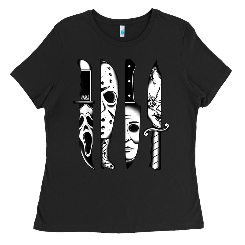 Knives Horror Movie Friday Halloween Horror Goth Evil T Shirt Ladies Tee by InspiraDesign | Teevron