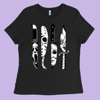 Knives Horror Movie Friday Halloween Horror Goth Evil T Shirt Ladies Tee Designed By Inspiradesign