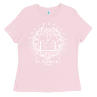 Bubblegum Pink Universite Paris La Sorbonne Ladies Tee - InspiraDesign