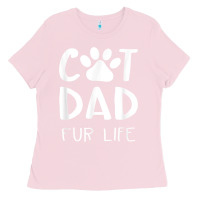 Bubblegum Pink funny cat dad fathers day gift shirt fur life cat tee Ladies Tee - InspiraDesign