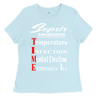 Baby Blue Sepsis Awareness  Know Sepsis Signs  Sepsis Surviv Ladies Tee - InspiraDesign