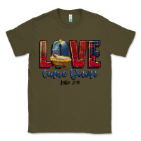Army Green love came down luke 2 11 Classic Tee - CowGirlArtShop