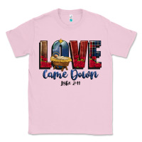 Bubblegum Pink love came down luke 2 11 Classic Tee - CowGirlArtShop