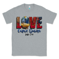 Heather Grey love came down luke 2 11 Classic Tee - CowGirlArtShop