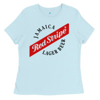 Baby Blue jamaica red stripe lager beer Ladies Tee - InspiraDesign