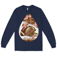 Navy american football and western roses teardrop Long Sleeve Tee - BundleAndBundleShop