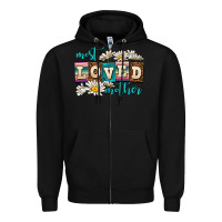 Black most loved mother Zipper Hoodie - AdoDesignShop