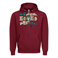 Burgundy most loved mother Zipper Hoodie - AdoDesignShop