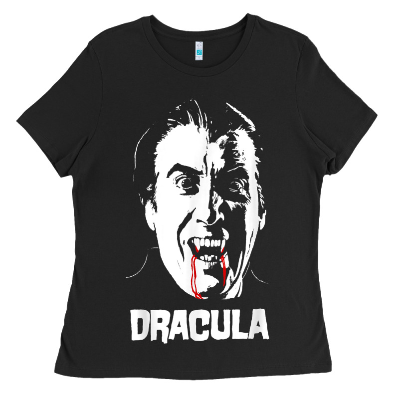 Dracula Vampire Classic Horror Flick White T Shirt Ladies Tee by InspiraDesign | Teevron