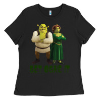 Black Shrek Fiona & Shrek Get Ogre It Text Poster Ladies Tee - InspiraDesign