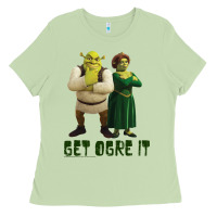 Shrek Fiona & Shrek Get Ogre It Text Poster Ladies Tee | Teevron