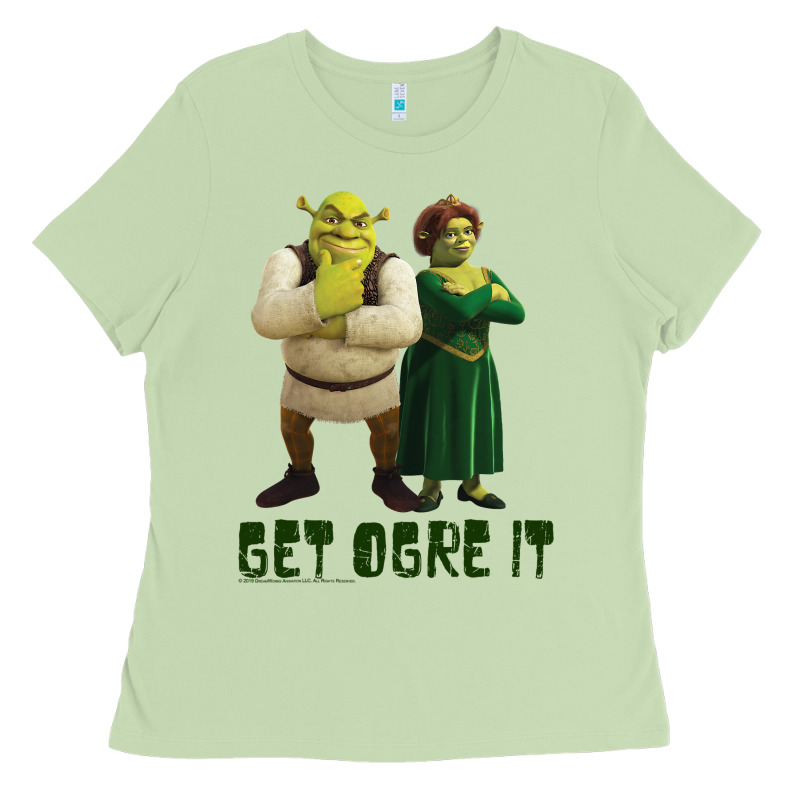 Shrek Fiona & Shrek Get Ogre It Text Poster Ladies Tee by InspiraDesign | Teevron