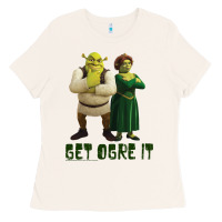Bone Shrek Fiona & Shrek Get Ogre It Text Poster Ladies Tee - InspiraDesign