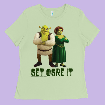 Shrek Fiona & Shrek Get Ogre It Text Poster Ladies Tee Designed By Inspiradesign