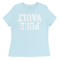 Baby Blue pole vault t shirt upside down funny pole vault jumper shirt Ladies Tee - InspiraDesign