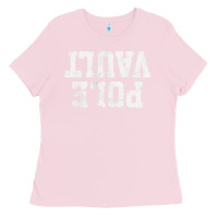 Bubblegum Pink pole vault t shirt upside down funny pole vault jumper shirt Ladies Tee - InspiraDesign