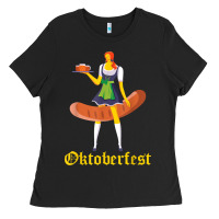 Barmaid Oktoberfest Funny German Woman Dirndl Bratwurst T Shirt Ladies Tee | Teevron