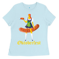 Baby Blue barmaid oktoberfest funny german woman dirndl bratwurst t shirt Ladies Tee - InspiraDesign
