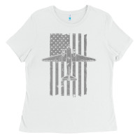 White C-47 Skytrain Wwii Transport Airplane Vintage Flag Ladies Tee - InspiraDesign