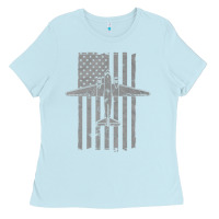 Baby Blue C-47 Skytrain Wwii Transport Airplane Vintage Flag Ladies Tee - InspiraDesign