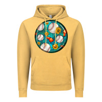 Vintage Mustard baseball with sunflower round earrings Vintage Hoodie - BundleAndBundleShop