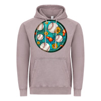 Vintage Zinc baseball with sunflower round earrings Vintage Hoodie - BundleAndBundleShop