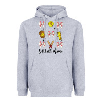 Heather Grey softball coquette bow Heavyweight Hoodie - JahusDesignShop