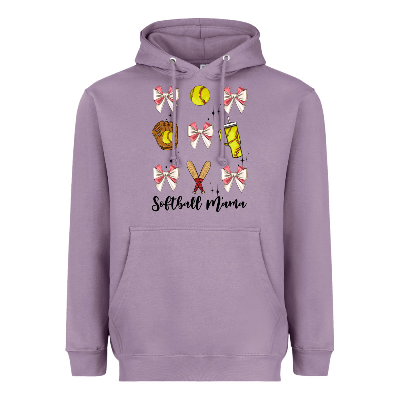 Softball Coquette Bow Heavyweight Hoodie by JahusDesignShop | Teevron