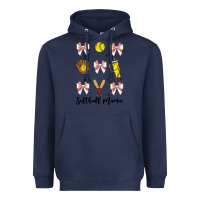 Navy softball coquette bow Heavyweight Hoodie - JahusDesignShop