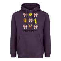 Plum softball coquette bow Heavyweight Hoodie - JahusDesignShop