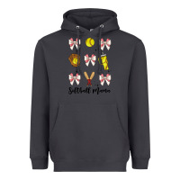 Smoke softball coquette bow Heavyweight Hoodie - JahusDesignShop
