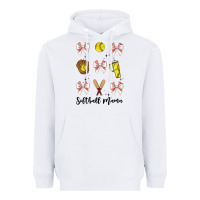 White softball coquette bow Heavyweight Hoodie - JahusDesignShop