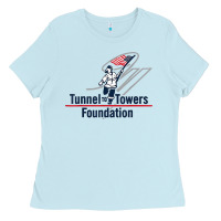 Baby Blue Tunnel To Towers F-oundation American Flag USA Flag Ladies Tee - InspiraDesign