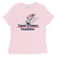 Bubblegum Pink Tunnel To Towers F-oundation American Flag USA Flag Ladies Tee - InspiraDesign