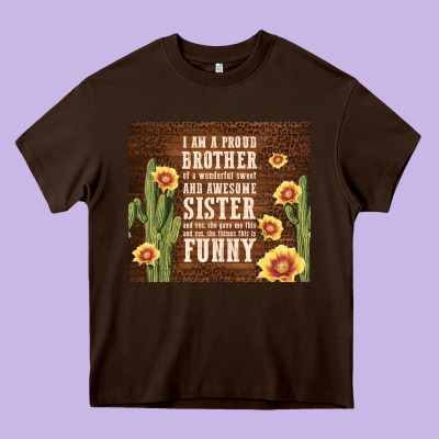 I Am A Proud Brother Heavy Core Tee Designed By Tumblerdesignbyshophia