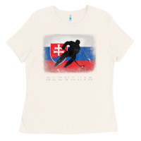 Bone Slovakia Ice Hockey Slovak Flag Ladies Tee - InspiraDesign