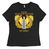 Black Emblem warrant officer cw5 Ladies Tee - InspiraDesign
