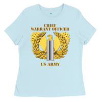 Baby Blue Emblem warrant officer cw5 Ladies Tee - InspiraDesign