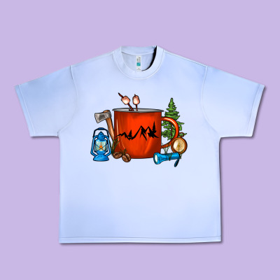 Camper Coffee Cup Urban Heavy Tee Designed By Fadigitalartstudio