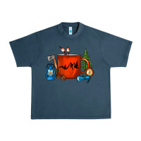 Midnight Navy Camper Coffee Cup Urban Heavy Tee - FaDigitalArtStudio