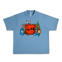 Pebble Blue Camper Coffee Cup Urban Heavy Tee - FaDigitalArtStudio