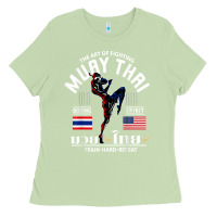 Matcha thailand american flag muay thai boxing train hard repeat t shirt Ladies Tee - InspiraDesign