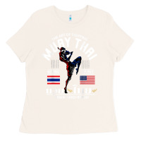 Bone thailand american flag muay thai boxing train hard repeat t shirt Ladies Tee - InspiraDesign