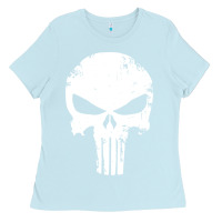 Baby Blue the punisher skull Ladies Tee - InspiraDesign