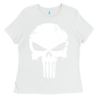 White the punisher skull Ladies Tee - InspiraDesign