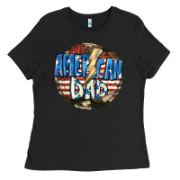 Black All american dad 4th of july Ladies Tee - CowGirlArtShop